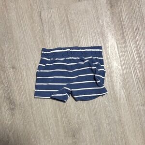 Blue and White Striped Shorts